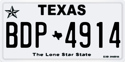 TX license plate BDP4914
