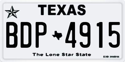 TX license plate BDP4915