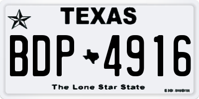 TX license plate BDP4916