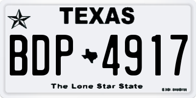 TX license plate BDP4917