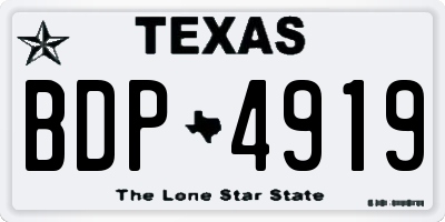 TX license plate BDP4919