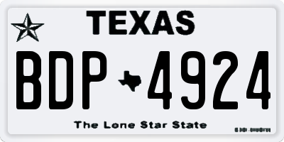 TX license plate BDP4924