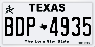 TX license plate BDP4935