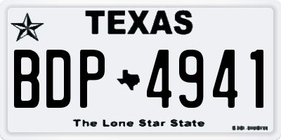 TX license plate BDP4941