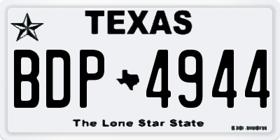 TX license plate BDP4944