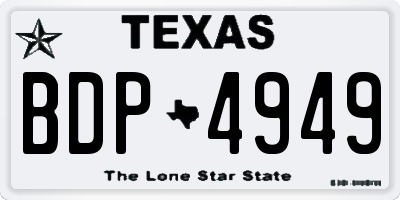 TX license plate BDP4949
