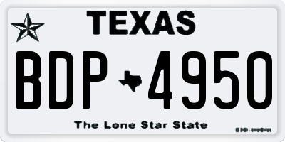 TX license plate BDP4950