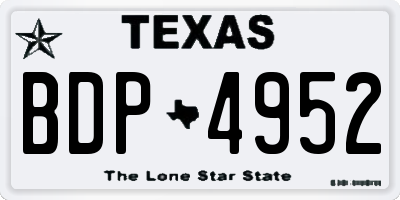 TX license plate BDP4952