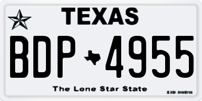 TX license plate BDP4955
