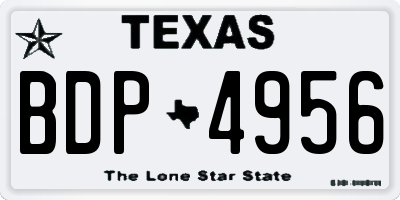 TX license plate BDP4956