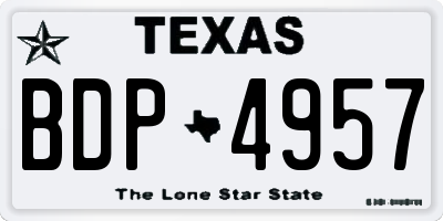 TX license plate BDP4957