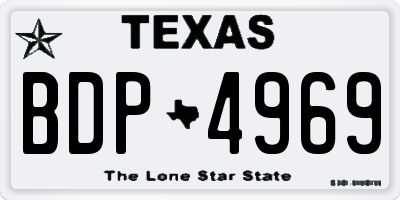 TX license plate BDP4969