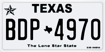 TX license plate BDP4970