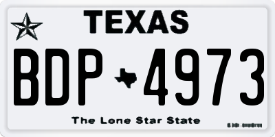 TX license plate BDP4973