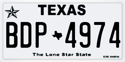 TX license plate BDP4974