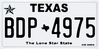 TX license plate BDP4975