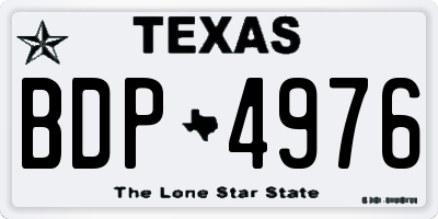 TX license plate BDP4976