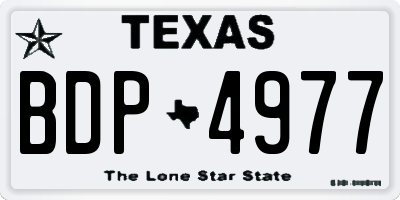 TX license plate BDP4977