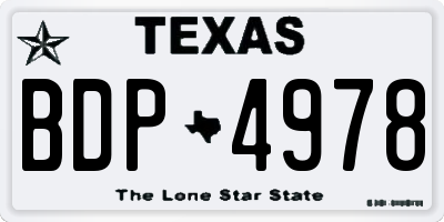 TX license plate BDP4978