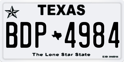TX license plate BDP4984