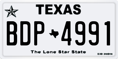 TX license plate BDP4991