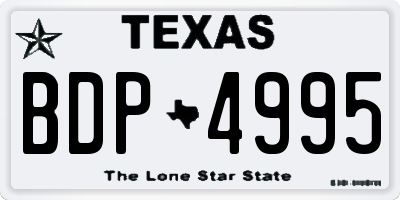 TX license plate BDP4995