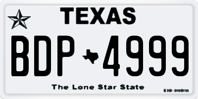 TX license plate BDP4999