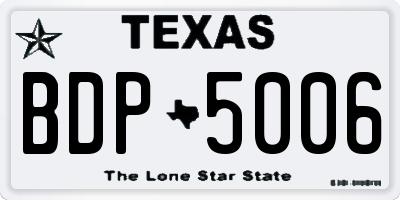 TX license plate BDP5006