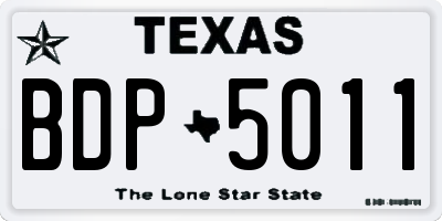 TX license plate BDP5011