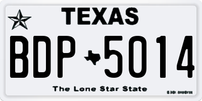 TX license plate BDP5014
