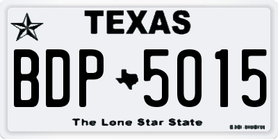TX license plate BDP5015