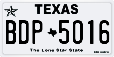 TX license plate BDP5016