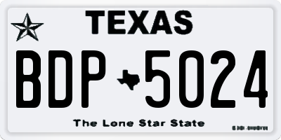 TX license plate BDP5024