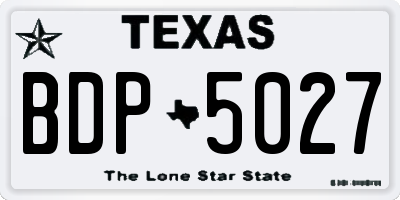 TX license plate BDP5027