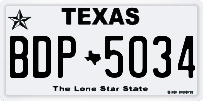 TX license plate BDP5034