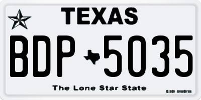 TX license plate BDP5035