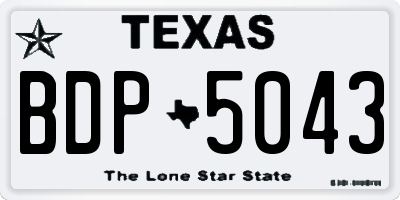 TX license plate BDP5043
