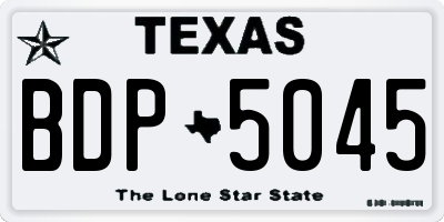 TX license plate BDP5045