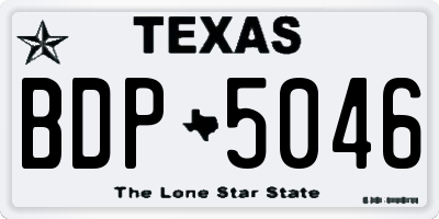 TX license plate BDP5046