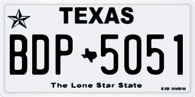 TX license plate BDP5051