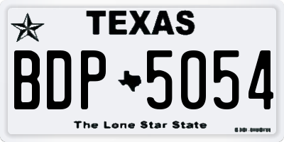TX license plate BDP5054