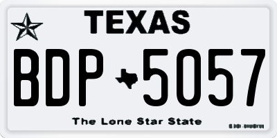 TX license plate BDP5057