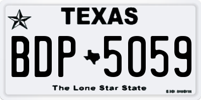 TX license plate BDP5059