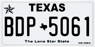 TX license plate BDP5061