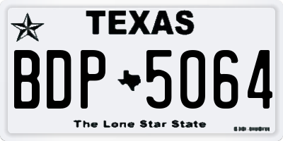 TX license plate BDP5064