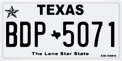 TX license plate BDP5071
