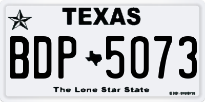 TX license plate BDP5073
