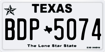 TX license plate BDP5074
