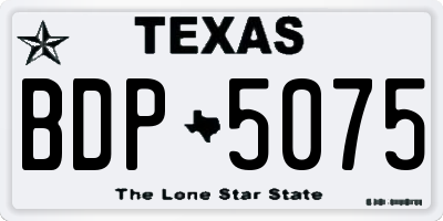 TX license plate BDP5075