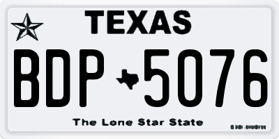 TX license plate BDP5076